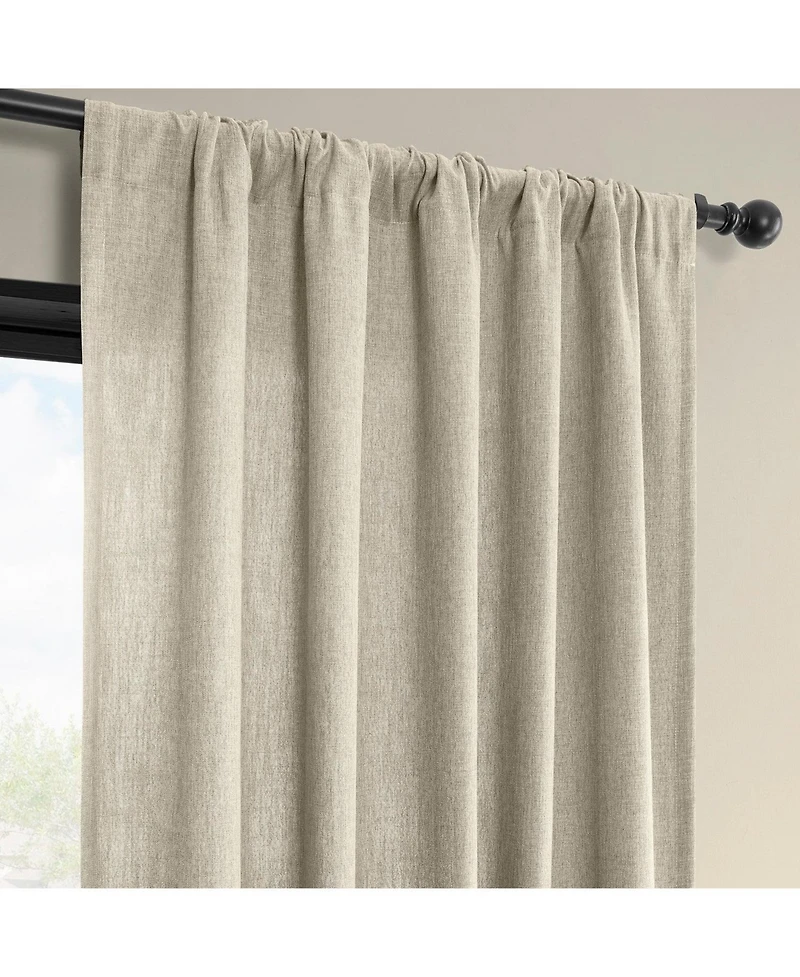 Half Price Drapes Light Beige Simply Faux Linen Light Filtering Curtain Pair (2 Panels