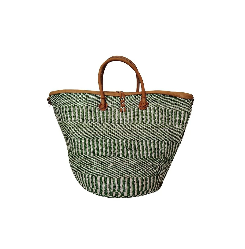 Evergreen Wholeness Handmade Sisal Straw Basket Tote