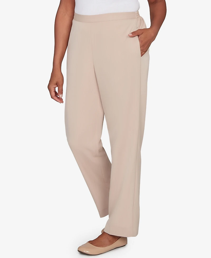 Alfred Dunner Petite Saratoga Springs Side Seam Pocket Average Length Twill Pants