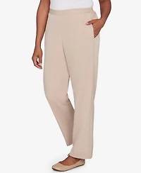Alfred Dunner Petite Saratoga Springs Side Seam Pocket Average Length Twill Pants