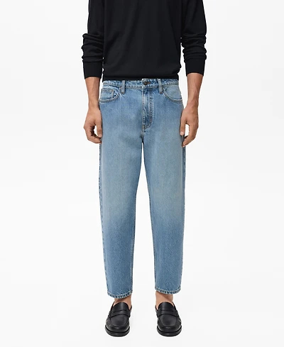 Mango Men's Sammy Cropped Carrot-Fit Jeans