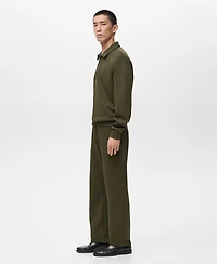 Mango Men's Regular-Fit Zipper-Neck Sweatshirt