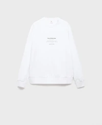 Mango Men's Cotton Text Sweatshirt