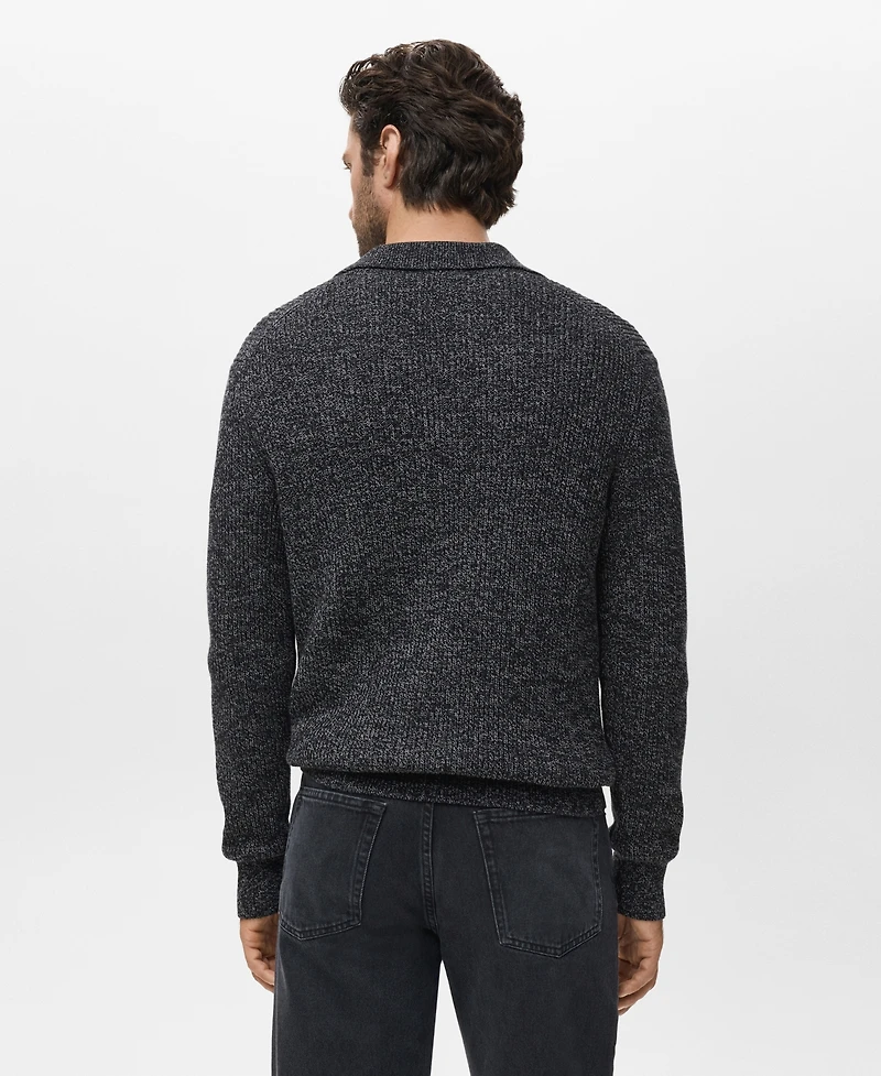 Mango Men's Cotton Polo-Neck Sweater