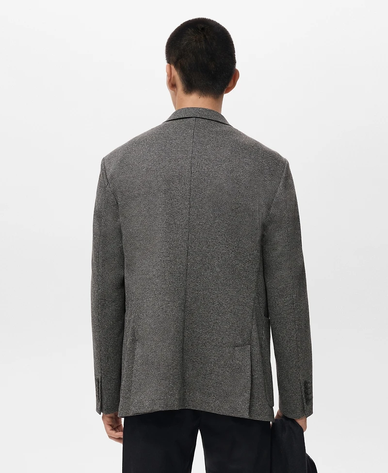 Mango Men's Slim Fit Microstructure Blazer