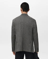 Mango Men's Slim Fit Microstructure Blazer