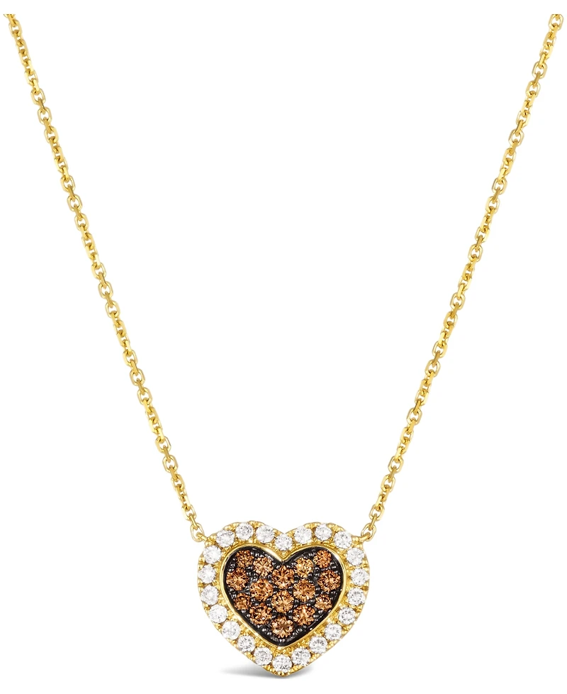 Le Vian Chocolate Diamond (0.34 ct. t.w.) & Nude Diamond (0.30 ct ct. t.w.) Pendant Necklace in 14K Honey Gold