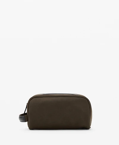 Mango Men's Zipped Leather Cosmetic Bag