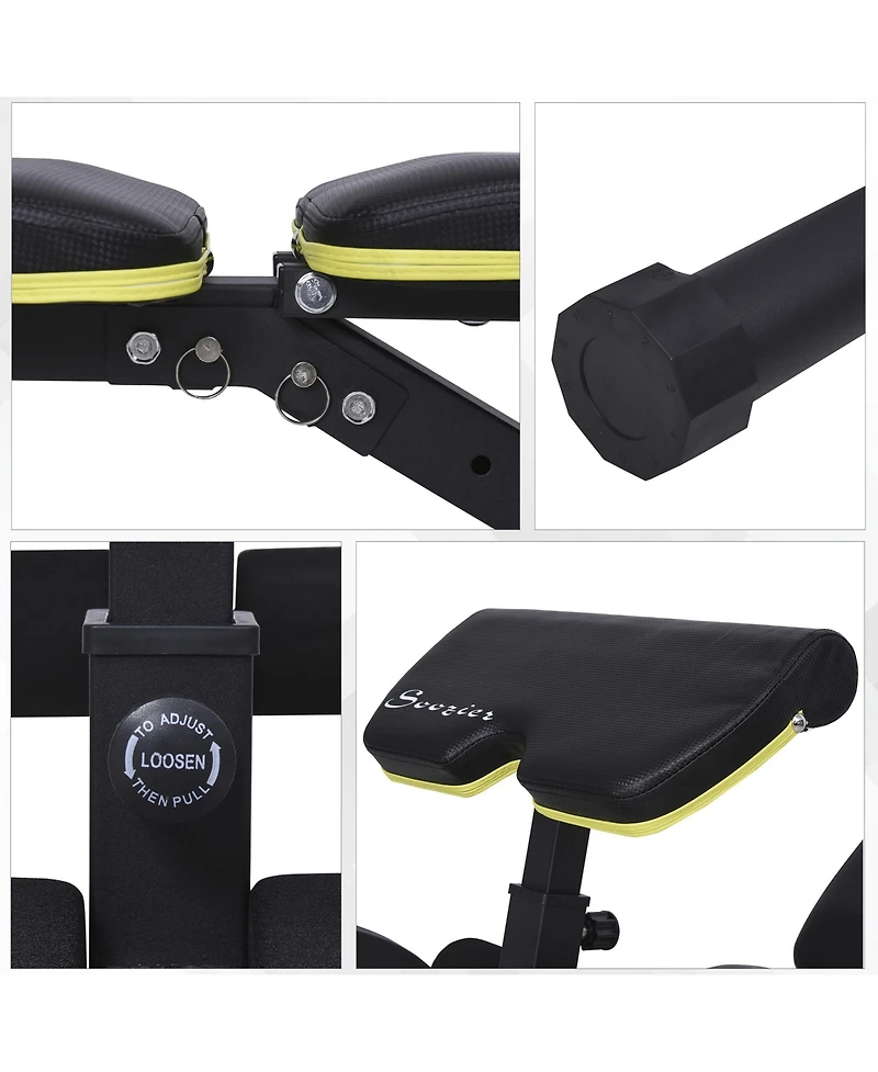 Soozier Adjustable Workout Bench with Leg Extension and Curl, Ergonomic Foam, Dumbbell Bench for Home, Comfortable Padding, Exercise Bench Home Gym Eq