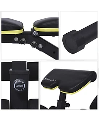 Soozier Adjustable Workout Bench with Leg Extension and Curl, Ergonomic Foam, Dumbbell Bench for Home, Comfortable Padding, Exercise Bench Home Gym Eq
