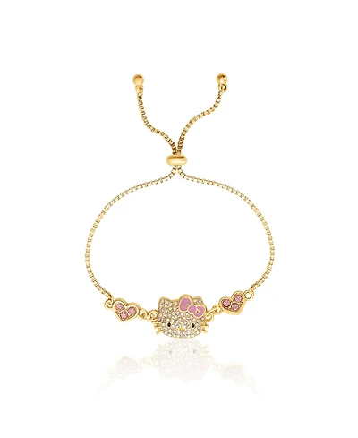 Hello Kitty Adjustable Bracelet with Pave Pink Bow & Crystals