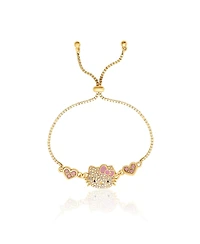 Hello Kitty Adjustable Bracelet with Pave Pink Bow & Crystals