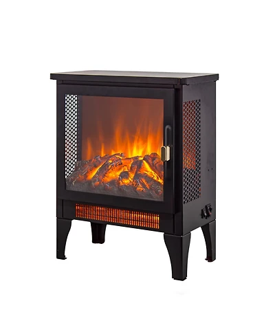 Streamdale Furniture 17 inch Freestanding Electric Fireplace Stove heater with 3D Flame effect,Black