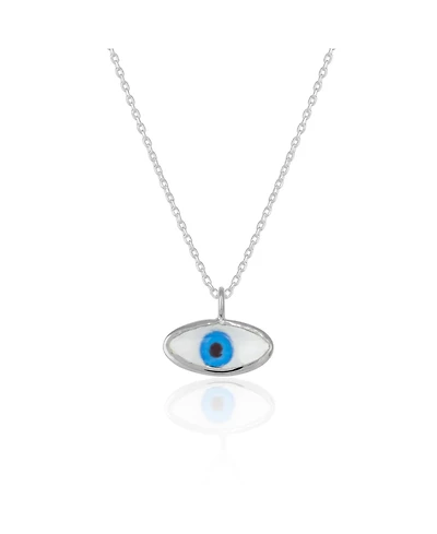 Spero LondonTransparent Glass Evil Eye Sterling Silver Necklace