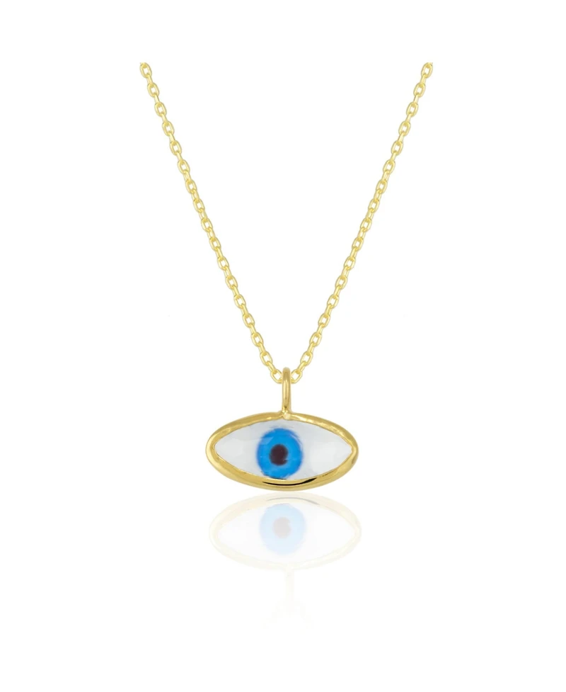Spero LondonTransparent Glass Evil Eye Sterling Silver Necklace