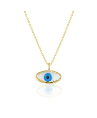 Spero LondonTransparent Glass Evil Eye Sterling Silver Necklace