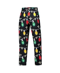 Concepts Sport Men's 2-Piece Black New Orleans Saints Garland Knit Raglan Long Sleeve Top and Pants Set