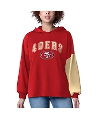 Starter Women's Scarlet San Francisco 49ers Power Move Long Sleeve Pullover Hoodie