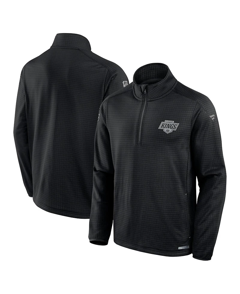Fanatics Men's Black Los Angeles Kings Authentic Pro Rink Quarter-Zip Sweatshirt
