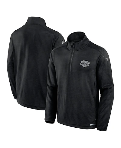 Fanatics Men's Black Los Angeles Kings Authentic Pro Rink Quarter-Zip Sweatshirt