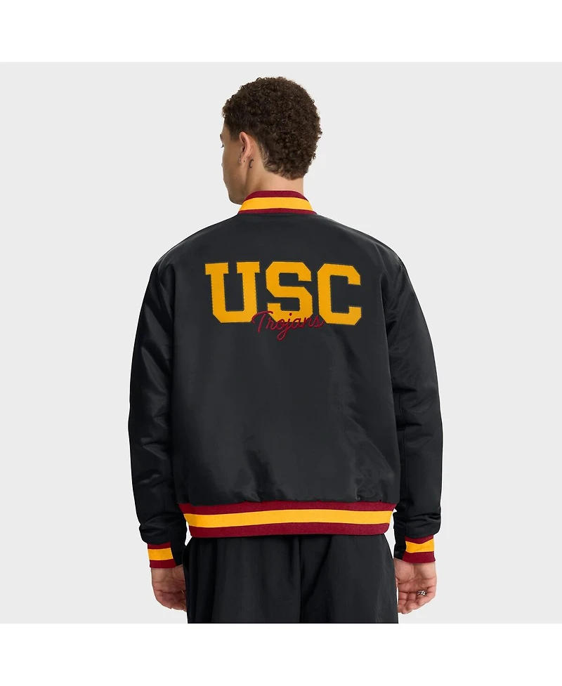 Nike Men's Black Usc Trojans Legacy Full-Snap Bomber Jacket