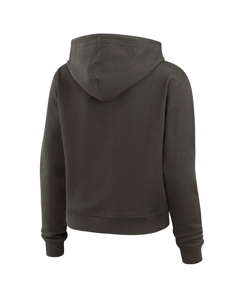 Wear by Erin Andrews Women's Pewter Tampa Bay Buccaneers Waffle Hoodie Pullover Top