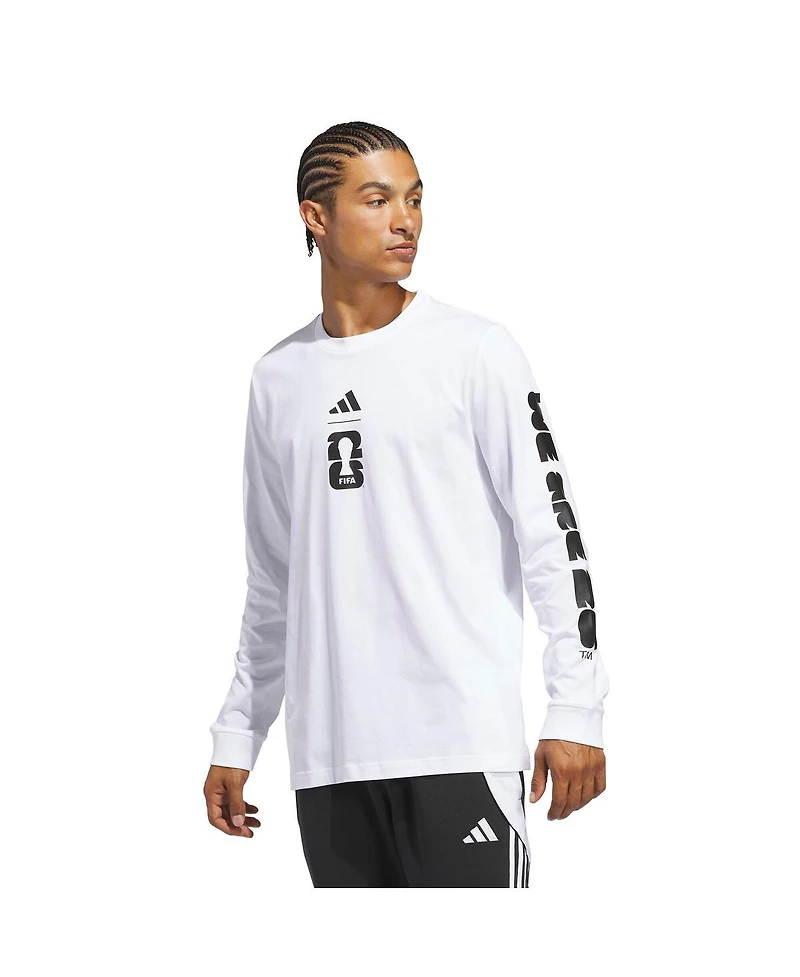 Adidas Men's White 2026 Fifa World Cup Graphic Long Sleeve T-Shirt