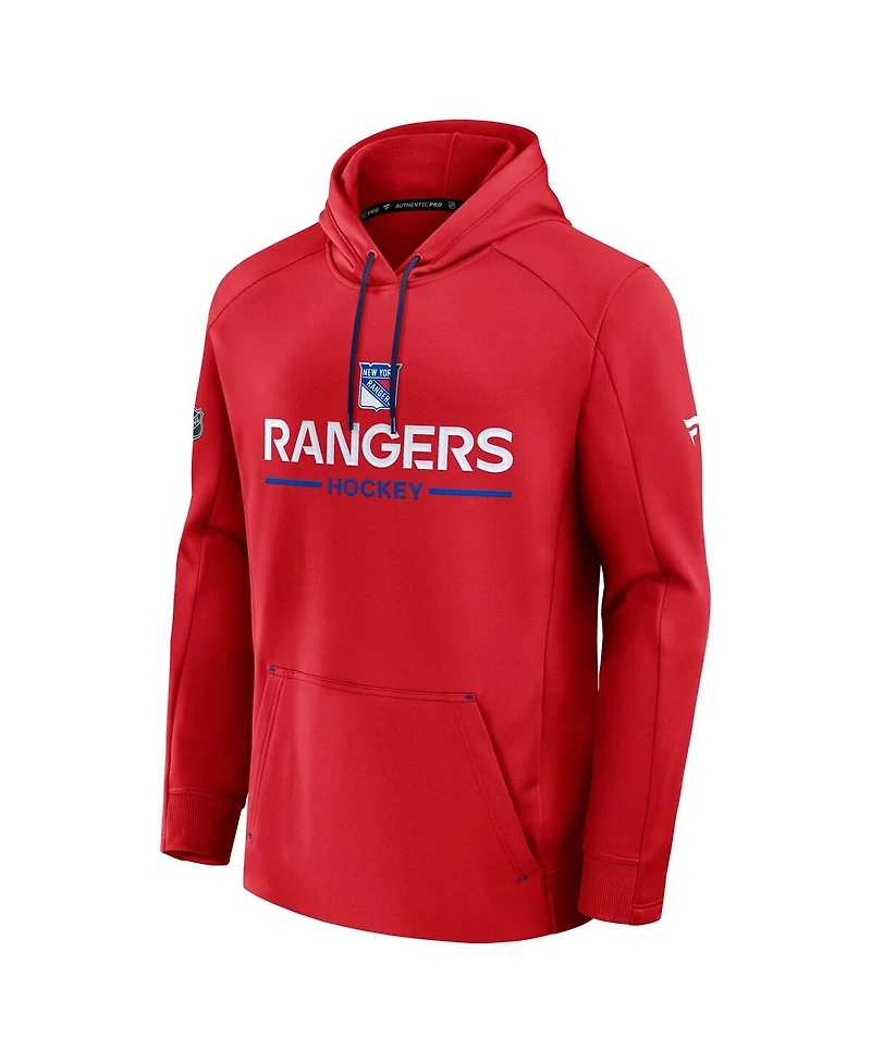 Fanatics Men's Red New York Rangers Authentic Pro Rink Hoodie