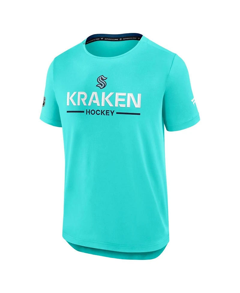 Fanatics Men's Light Blue Seattle Kraken Authentic Pro Rink Tech T-Shirt