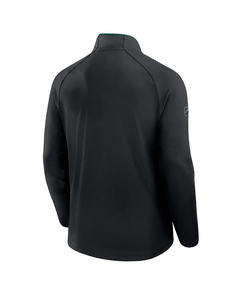 Fanatics Men's Black Dallas Stars Authentic Pro Rink Training Quarter-Zip Pullover Sweatshirt