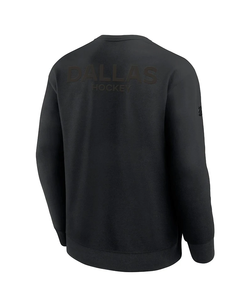 Fanatics Men's Black Dallas Stars Authentic Pro Road Tri-Blend Sweatshirt