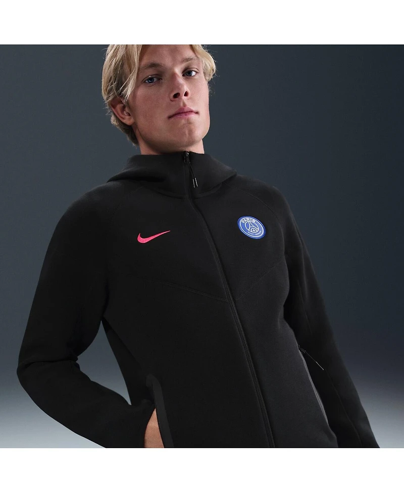 Nike Men's Black Paris Saint-Germain Tech Fleece Full-Zip Hoodie Jacket
