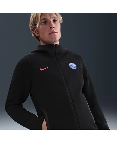 Nike Men's Black Paris Saint-Germain Tech Fleece Full-Zip Hoodie Jacket