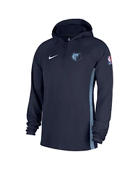 Nike Men's Navy Memphis Grizzlies Authentic On Court Zone Quarter-Zip Dri-fit Hoodie Jacket