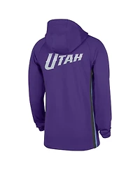 Nike Men's Purple Utah Jazz Authentic On Court Zone Quarter-Zip Dri-fit Hoodie Jacket