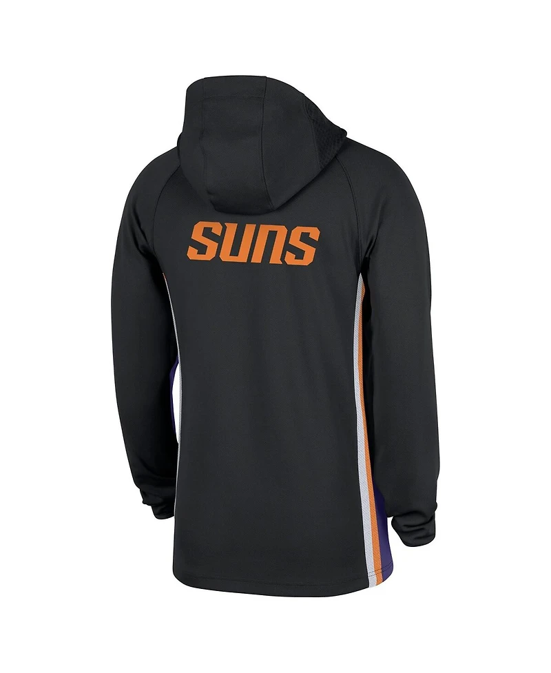 Nike Men's Black Phoenix Suns Authentic On Court Zone Quarter-Zip Dri-fit Hoodie Jacket