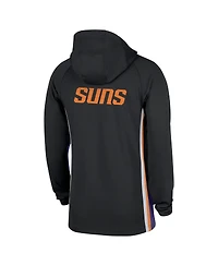 Nike Men's Black Phoenix Suns Authentic On Court Zone Quarter-Zip Dri-fit Hoodie Jacket