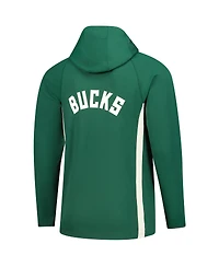 Nike Men's Hunter Green Milwaukee Bucks Authentic On Court Zone Quarter-Zip Dri-fit Hoodie Jacket