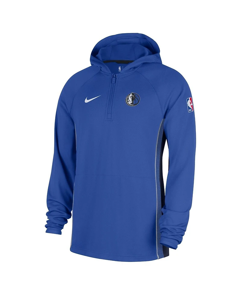 Nike Men's Royal Dallas Mavericks Authentic On Court Zone Quarter-Zip Dri-fit Hoodie Jacket
