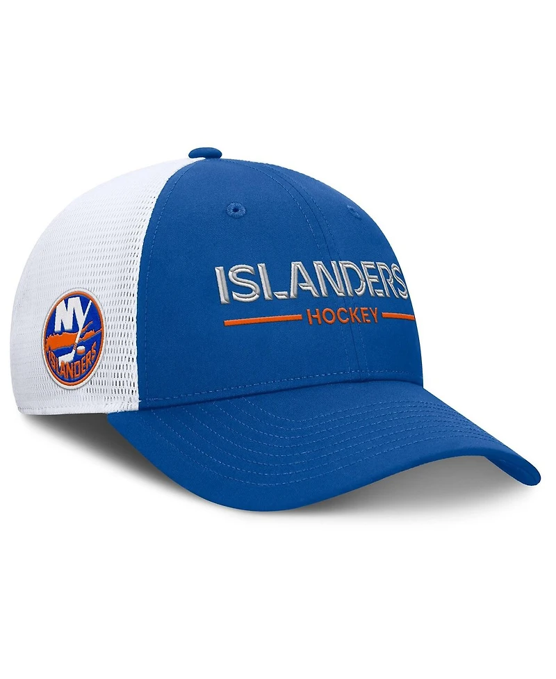 Fanatics Men's Royal/White New York Islanders Authentic Pro Rink Lockup Adjustable Trucker Hat