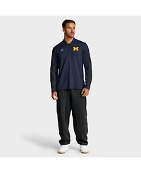 Jordan Men's Navy Michigan Wolverines Sideline Dri-fit Half-Zip Pullover Sweatshirt