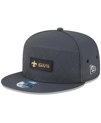 New Era Men's Charcoal New Orleans Saints 2025 Sideline Cold Weather Split Panel 9FIFTY Snapback Hat