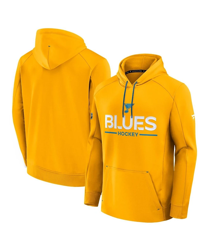 Fanatics Men's Gold St. Louis Blues Authentic Pro Rink Hoodie