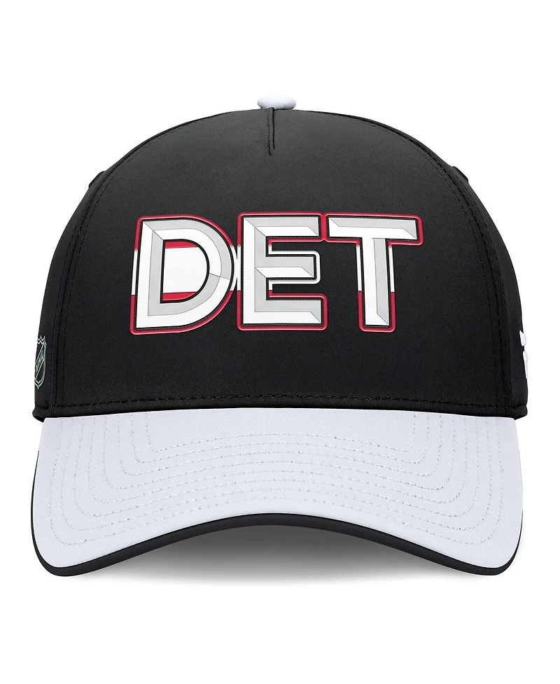 Fanatics Men's Black/White Detroit Red Wings Authentic Pro Rink Team Code Flex Hat