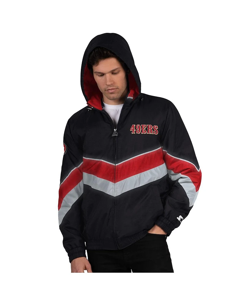 Starter Men's Black/Scarlet San Francisco 49ers Thursday Night Gridiron Full-Zip Jacket
