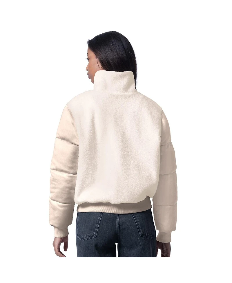 G-iii 4Her by Carl Banks Women's Cream Chicago Bears Cheerleader Sherpa Full-Zip Jacket