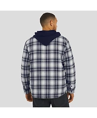 Fanatics Men's Nfl x Darius Rucker Collection by Navy Chicago Bears Plaid Flannel Quilted Full-Snap Shacket
