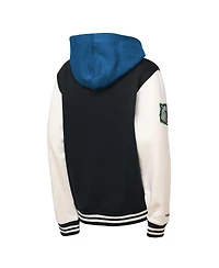 Mitchell & Ness Big Boys and Girls Black Minnesota Timberwolves Hardwood Classics Courtside Fleece Full-Snap Hoodie Jacket