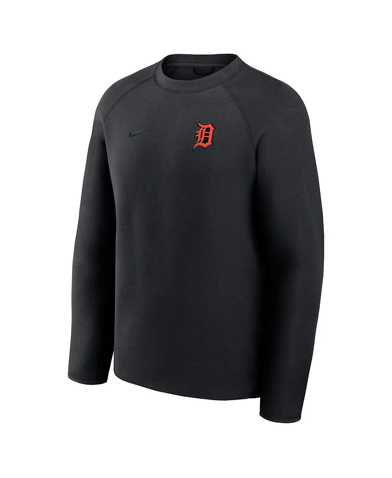 Nike Men's Black Detroit Tigers Tech Fleece Raglan Sweatshirt