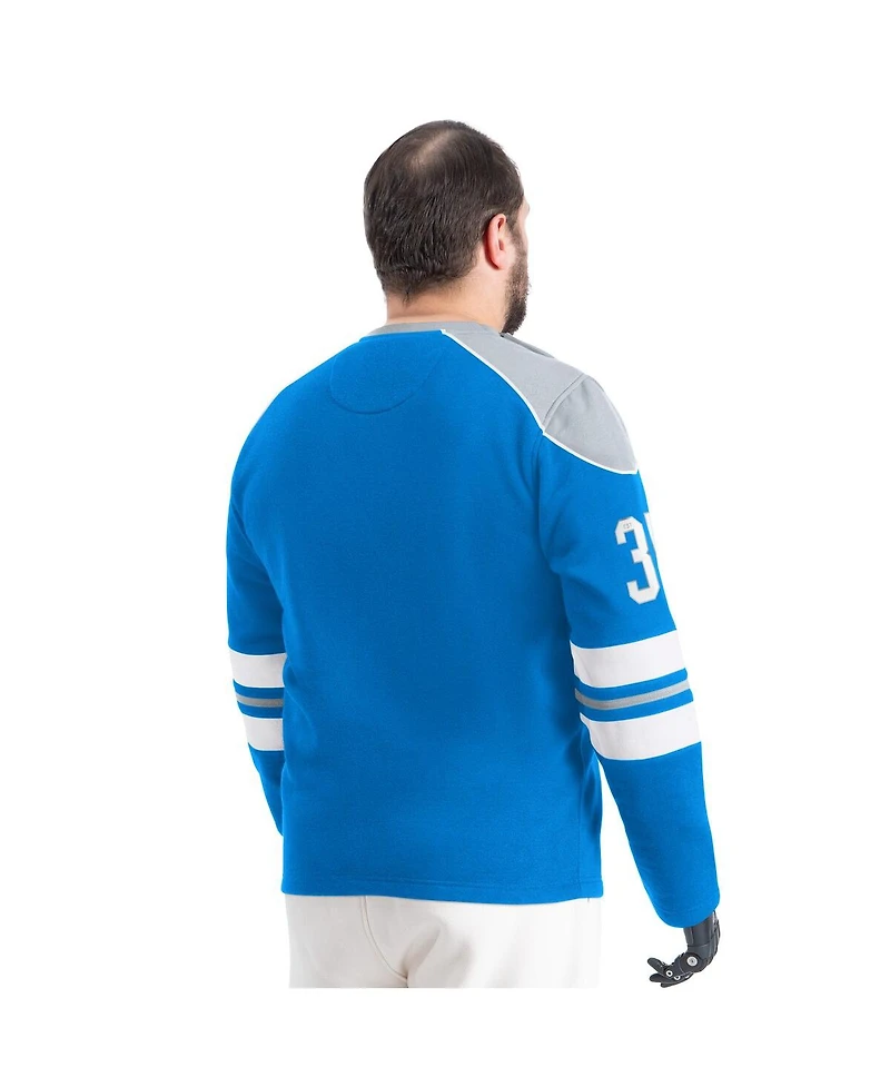 G-iii Sports by Carl Banks Men's Blue Detroit Lions Adaptive Lord Stanley Crewneck Sweatshirt